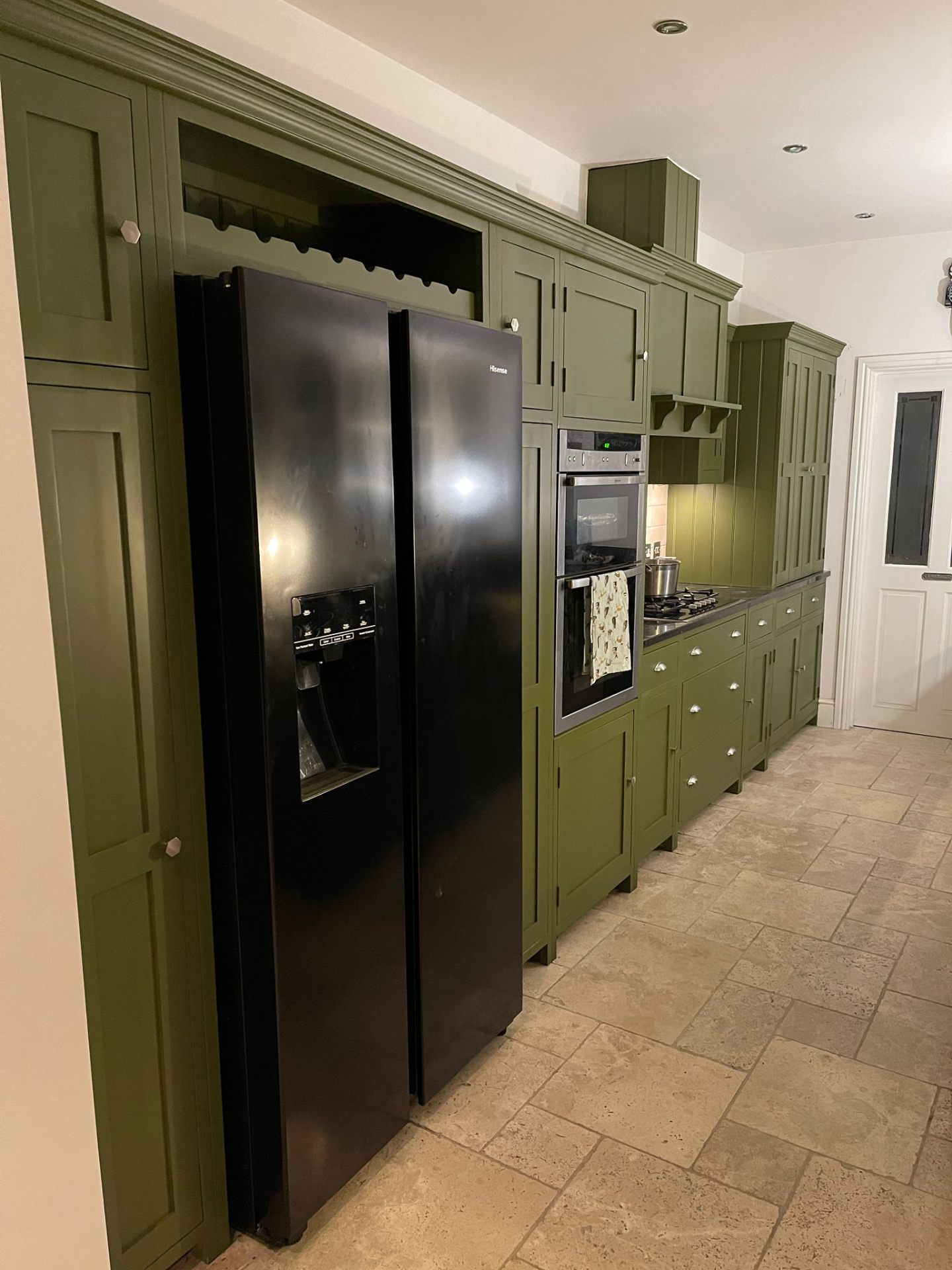 Olive green kitchen cabinet respray